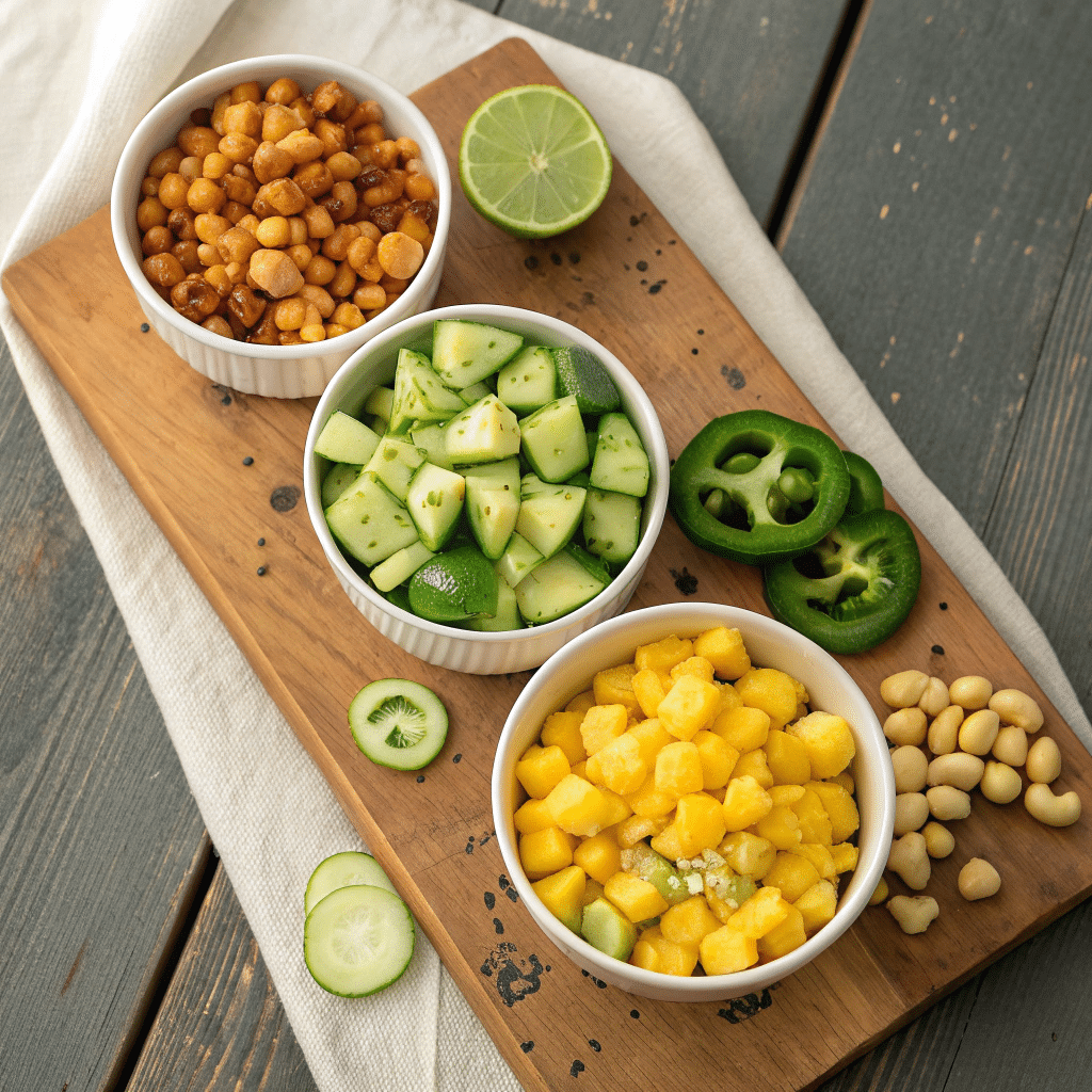 bowls of optional add-ins