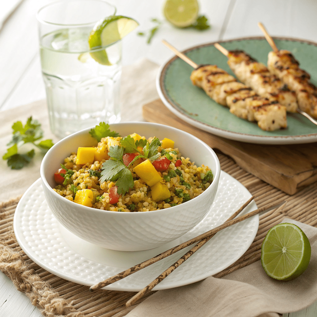 serving of mango quinoa salad