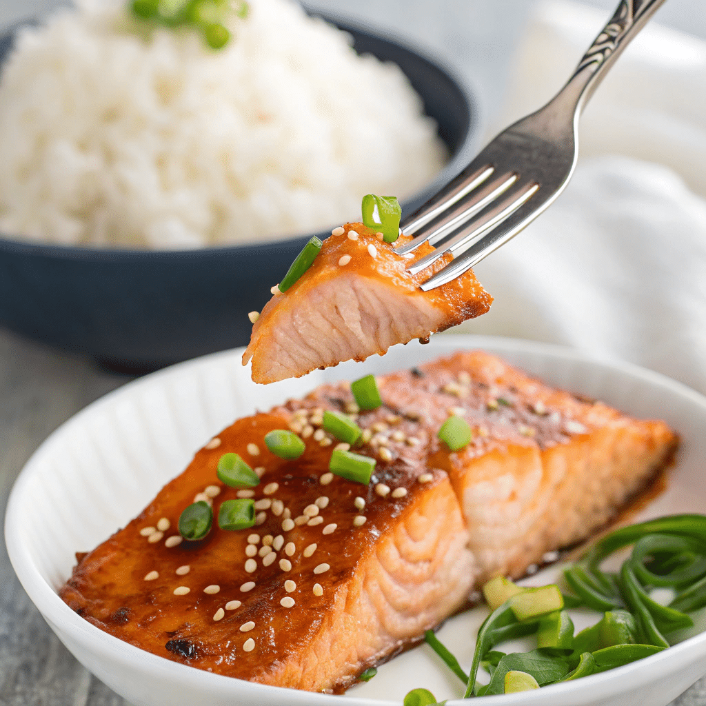 perfectly baked miso ginger salmon fillet